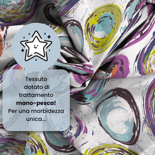 COMPLETO LETTO FANTASY, 100% Microfibra - CERCHI ASTRATTI