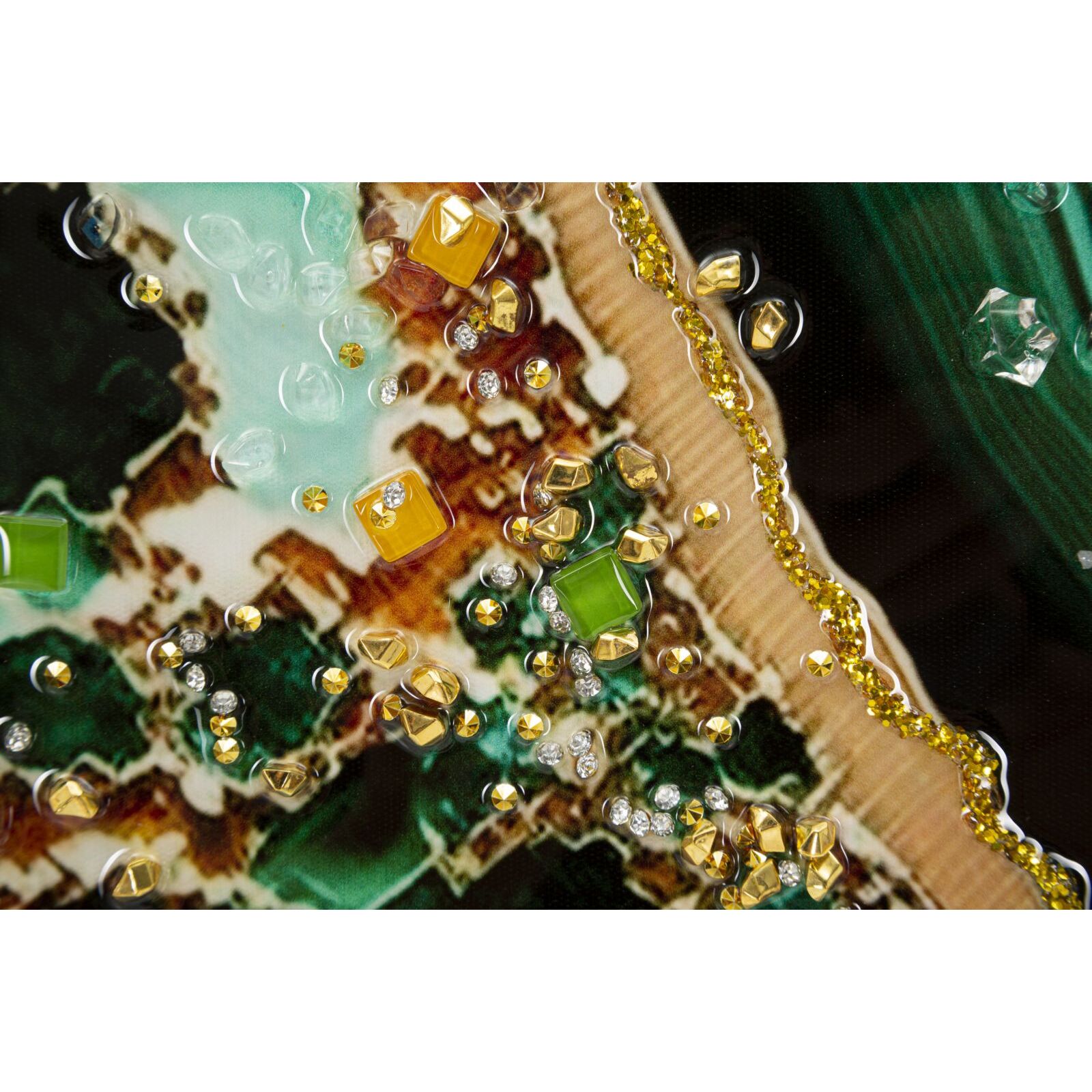 DIPINTO SU TELA LACCATO SMERALDY -B- C/CORNICE CM 82X4X62