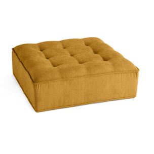 Marisol - pouf modulable - velours texturé - Jaune