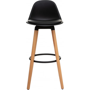 Lot de 2 tabourets bar déco style scandinave "Maxon" Atmosphera - Couleur: Noir