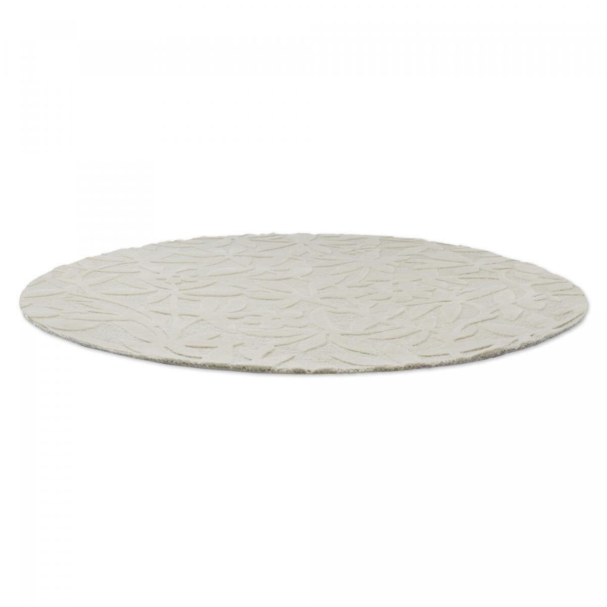 Tapis rond fait main en laine motif floral ALTA