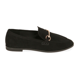 Mocasines negros en microfibra