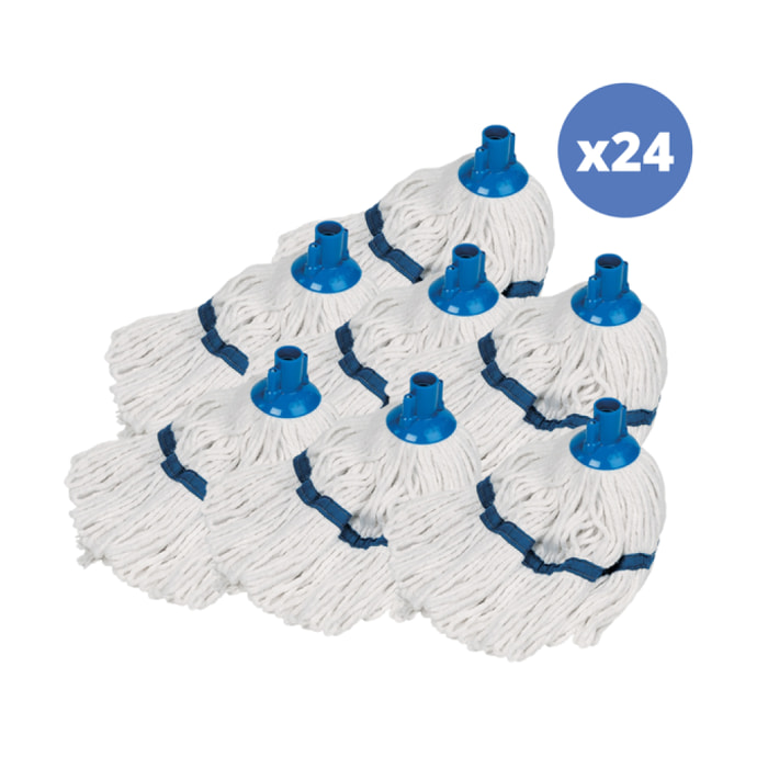 Lot de 24 franges en coton 185g doublé blanc