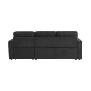 Canapé d'angle convertible réversible 3 places velours côtelé grosse côte IDA