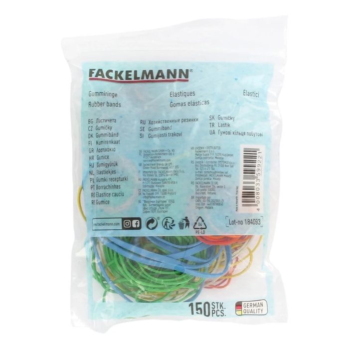 Lot de 150 élastiques de tailles différentes Fackelmann