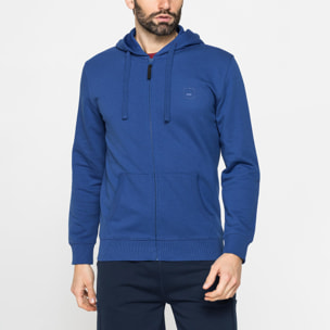 FELPA LEGGERA APERTA CON ZIP E CAPPUCCIO