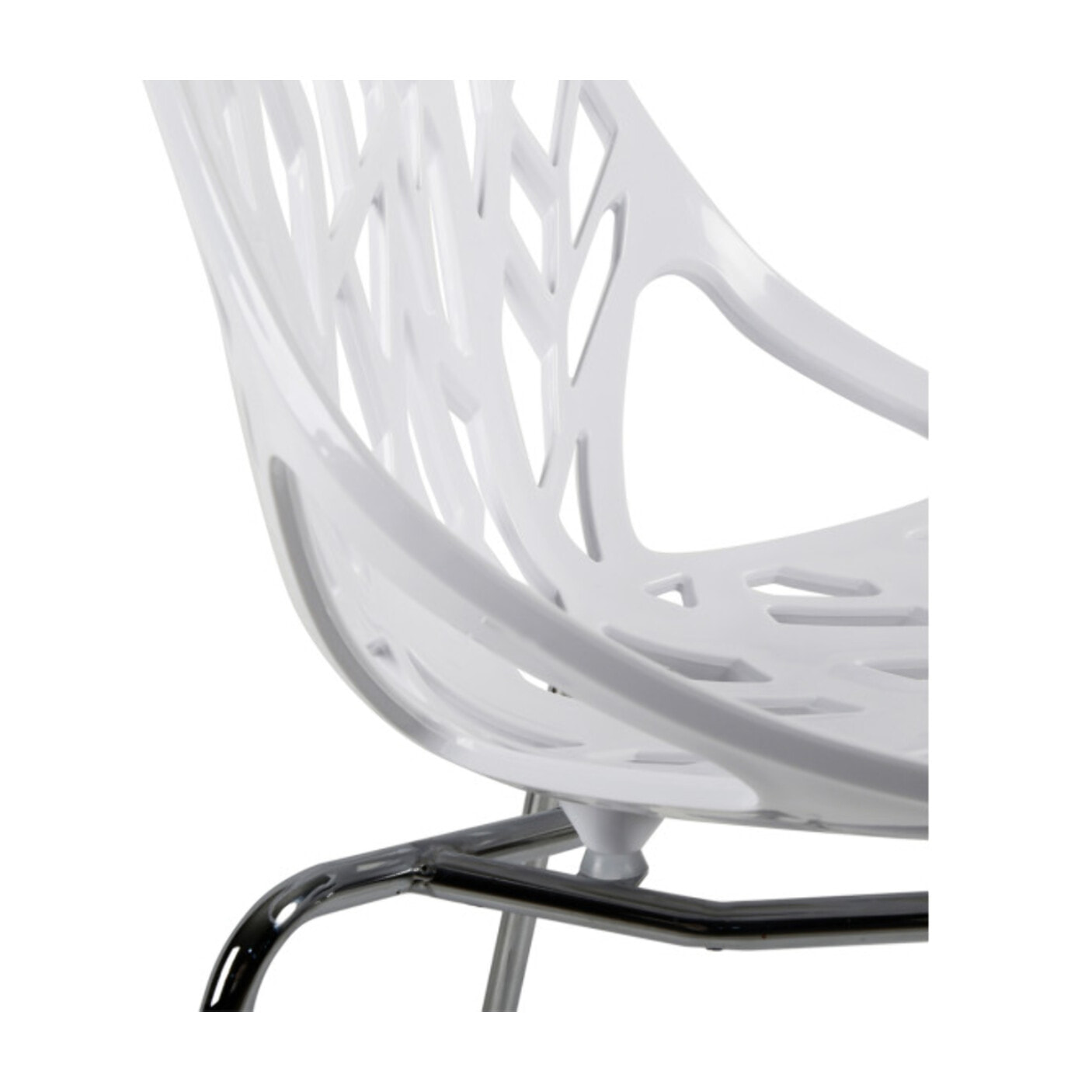 Chaise ajourée et empilable avec pieds métal chromé - QUEEN 3