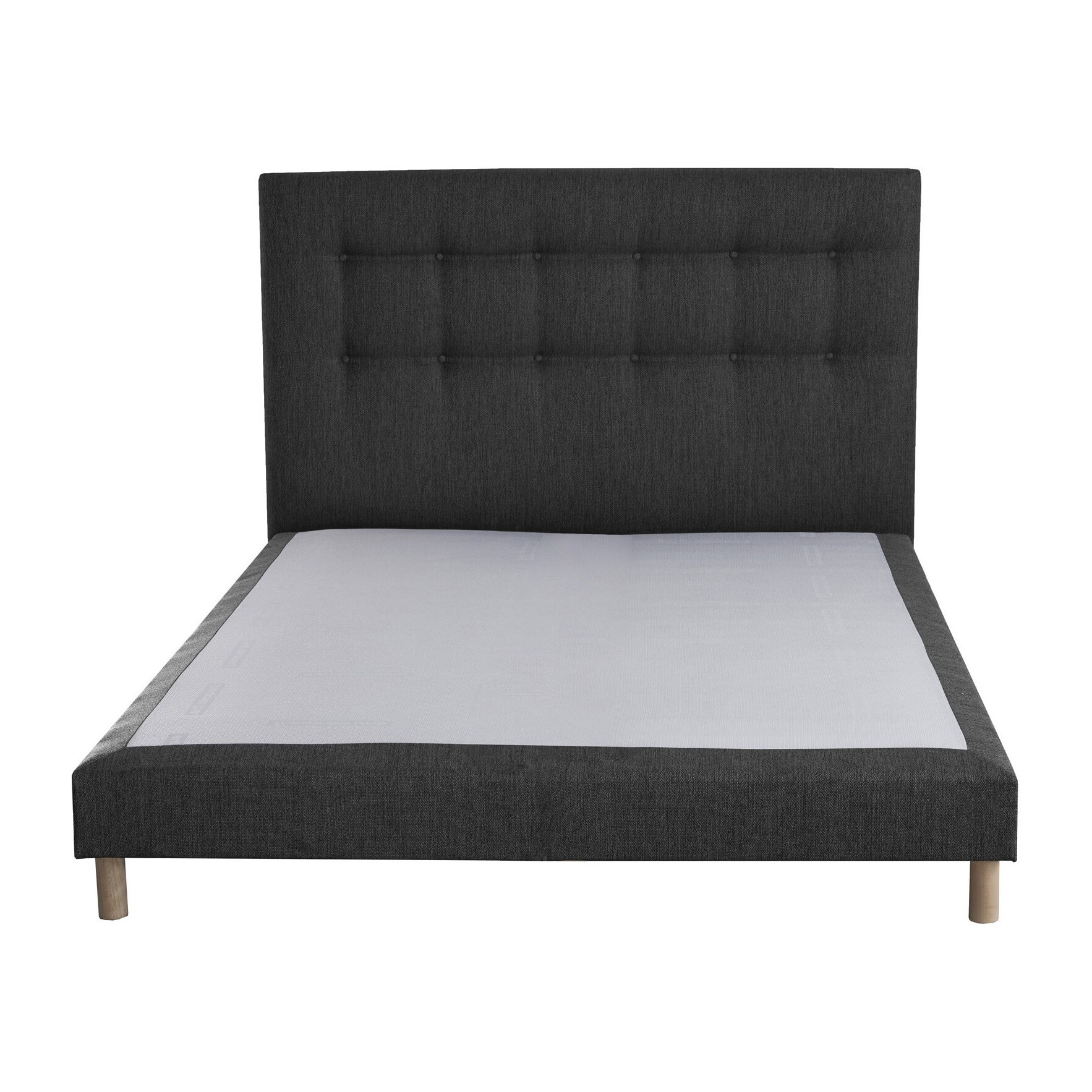 Sommier confort CRÉPUSCULE, durable avec tête de lit capitonnée - anthracite