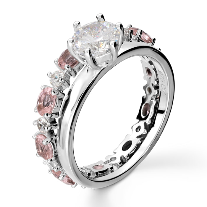 Set Anello Solitario e Veretta in Argento 925 con Cubic Zirconia