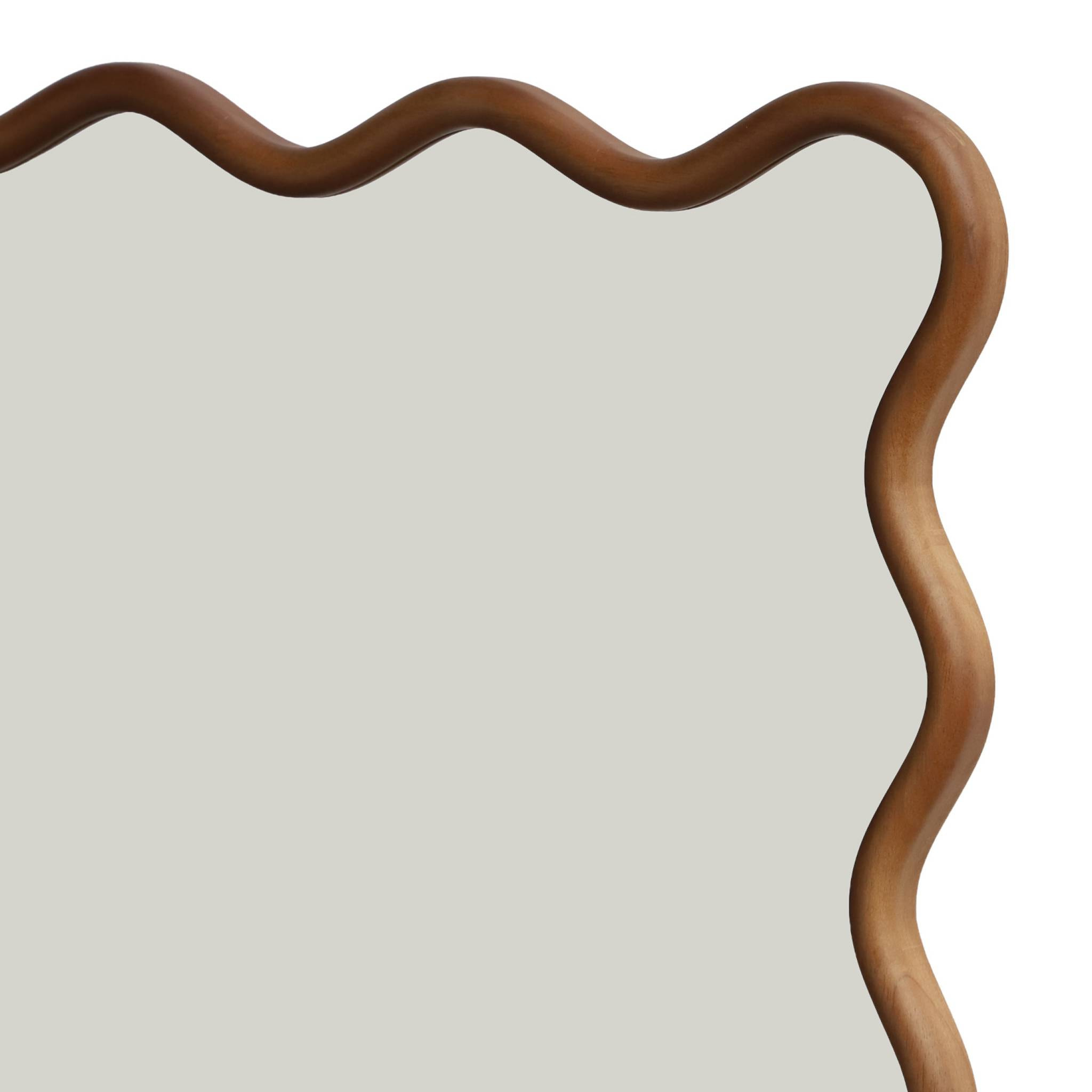 Miroir organique bois d'hévéa 92,5cm RUBY