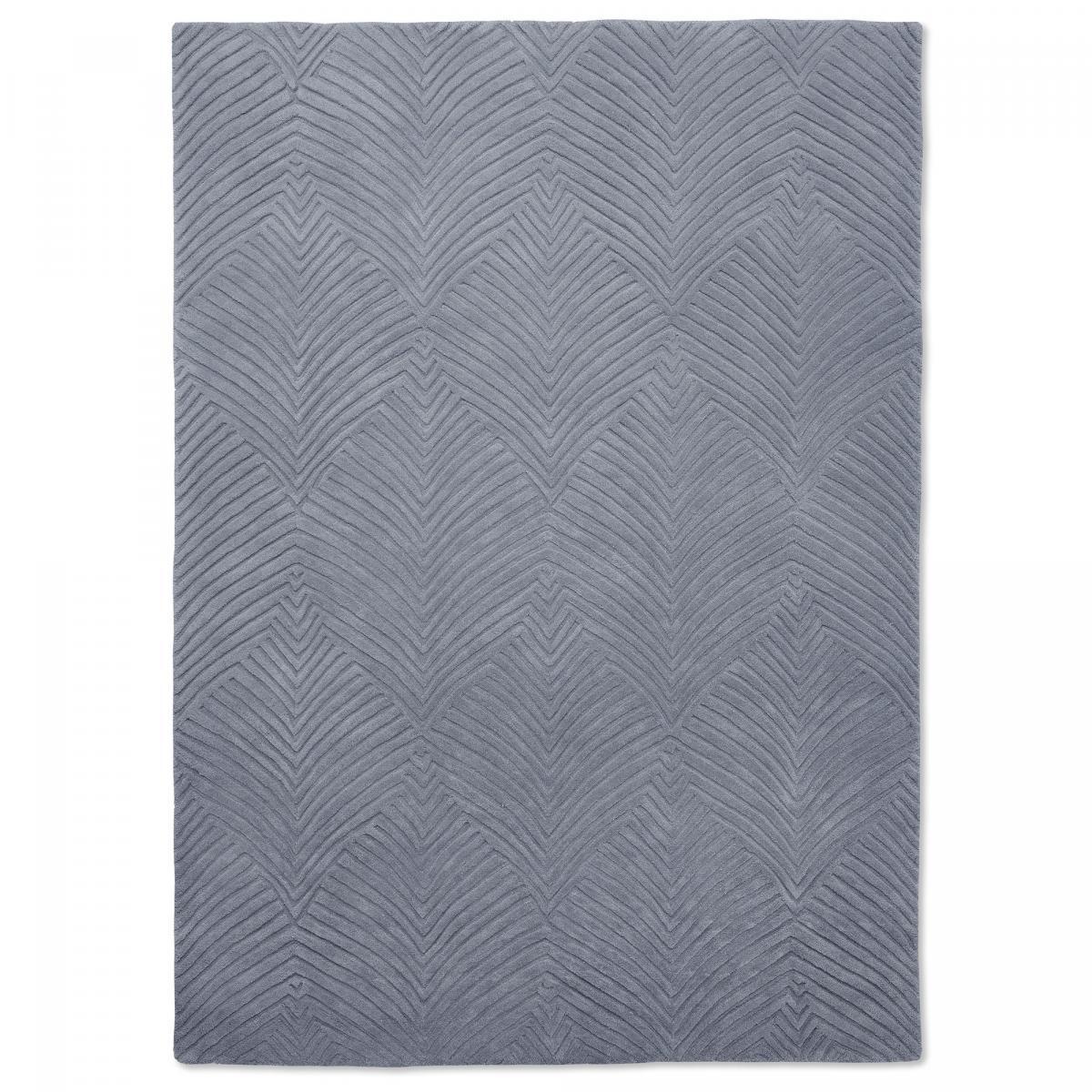 Tapis salon et chambre fait à la main en laine motif faux uni QUITA