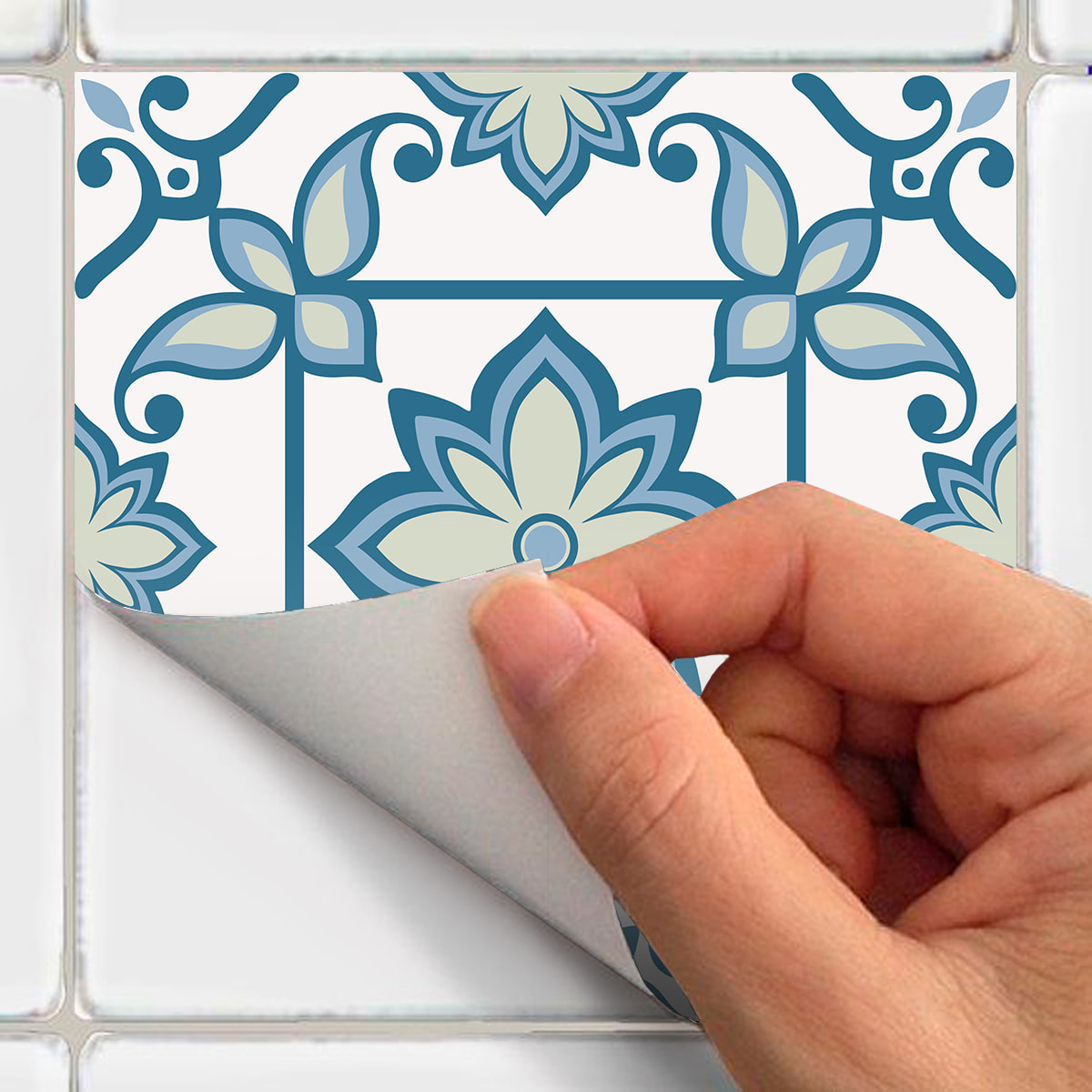 Stickers muraux - Sticker Mural Carrelage adhésif Cuisine Salle de Bain - 60 STICKERS CARRELAGES AZULEJOS CATANIA