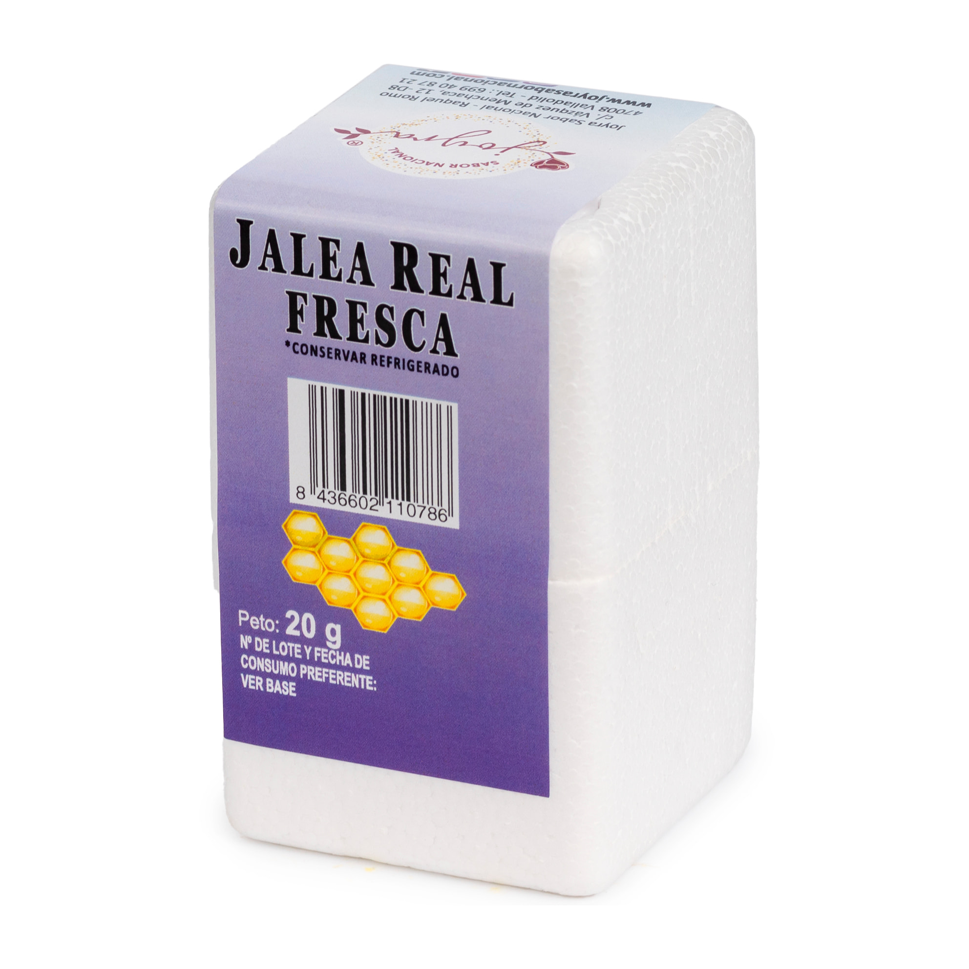 Jalea Real fresca, 20gr. (Necesario mantener refrigerado).