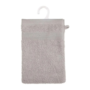 Lot de 2 gants de toilette gris taupe 15x21cm