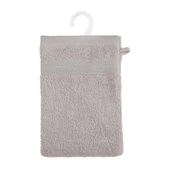 Lot de 2 gants de toilette gris taupe 15x21cm
