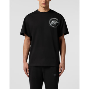 PLEIN SPORT Round Neck T-Shirt Chrome Scratch Edition