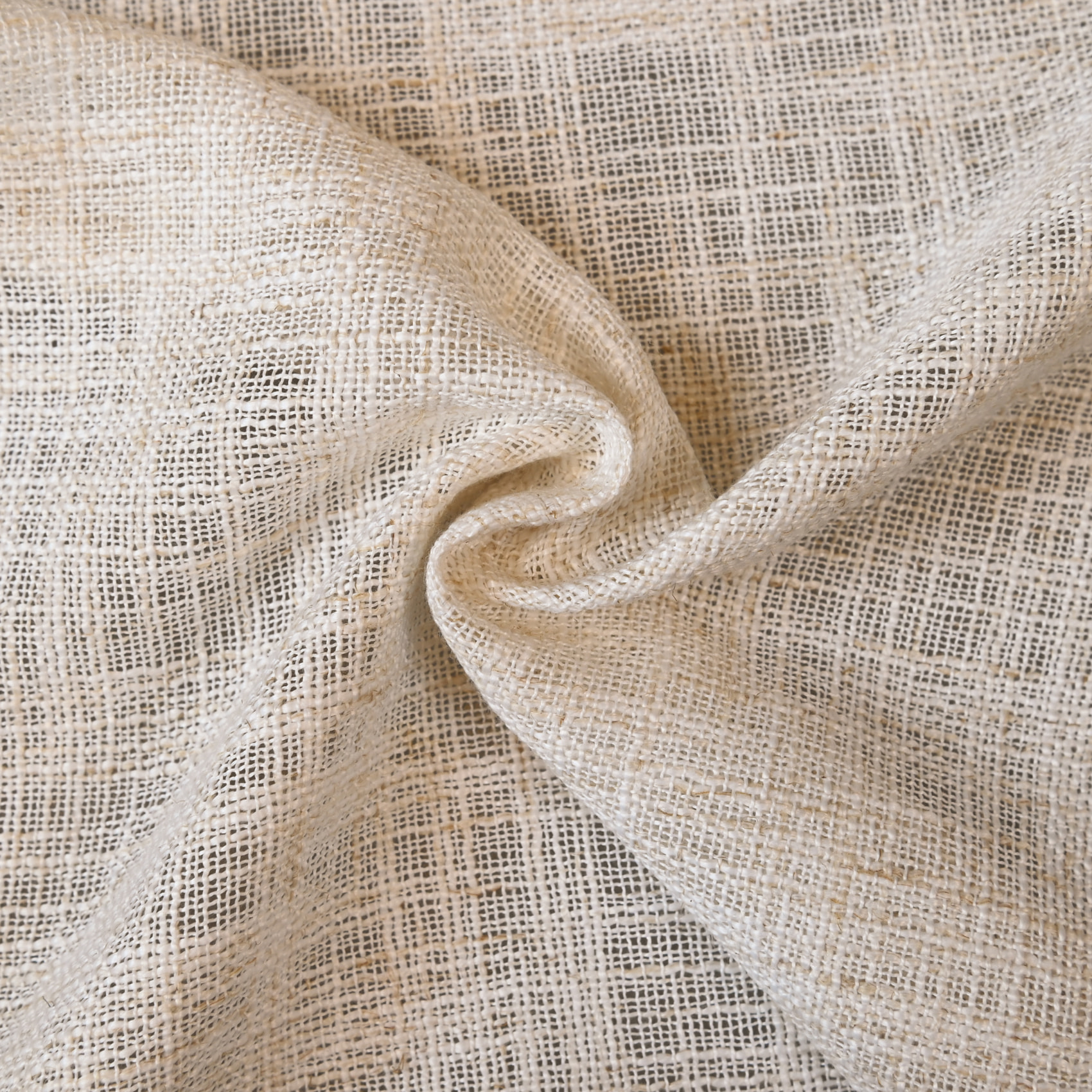 Tissu voilage poly-lin fil flammé - Lin