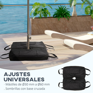 Juego de 2 Bolsas de Arena Peso para Sombrilla 50 kg Soporte de Base con Pala y Asas Cubierta de Tela Oxford Impermeable para Exterior 50x25x18 cm Negro