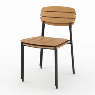 Lot de 2 chaises de jardin en résine synthétique - Taya