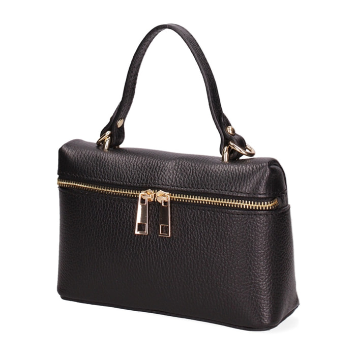 Borsa a mano da donna - Modello False - Vera pelle - 20.0 x 13.0 x 7.0 cm