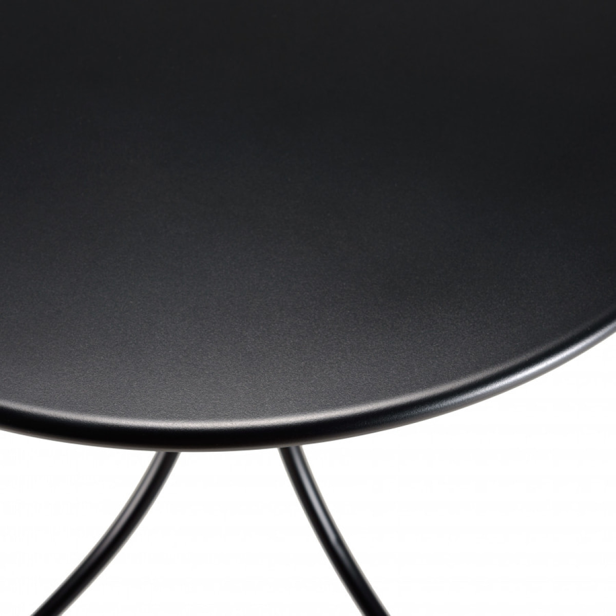 MALO - SALON DE JARDIN 2 PERS. - Table ronde 70x70cm et 2 fauteuils gris et noirs en cordage