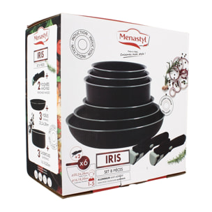 Batterie de cuisine 8 pièces aluminium - tous feux IRIS