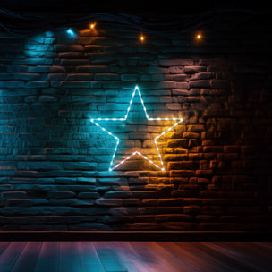 iluminación navideña estrella con 45 luces led rgb con controlador 60x0,6x57cm