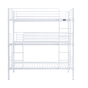 Lit triple superposé metal "Havin" - 90 x 190 cm - Blanc