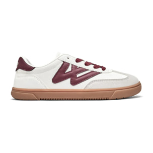 Zapatillas Deportivas Blancas y Burdeos Barefoot Goflex