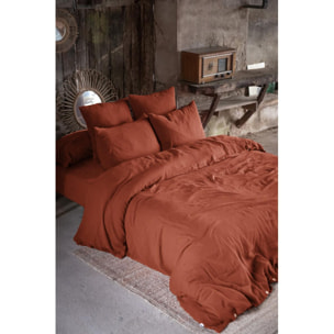 Parure de draps ''Gaïa'' Gaze de Coton 4 pièces - Gaïa Terracotta