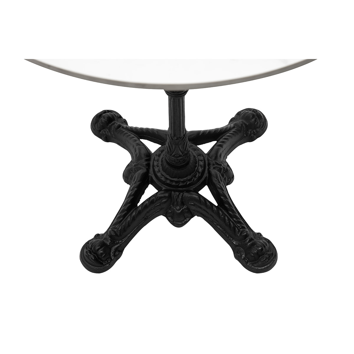 Table bistrot ronde en pierre minérale et métal noir L60 cm CONTY