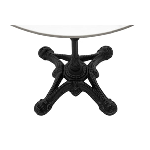 Table bistrot ronde en pierre minérale et métal noir L60 cm CONTY