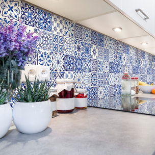 Stickers muraux - Sticker Mural Carrelage adhésif Cuisine Salle de Bain - 60 STICKERS CARRELAGES GRECCIO
