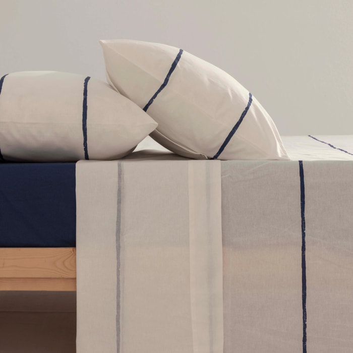 Ensemble de draps en percale 78 fils Ibiza Marine