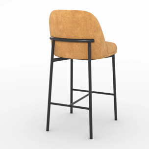 Lot de 2 chaises pour îlot central 67 cm en tissu jaune moutarde - Noah