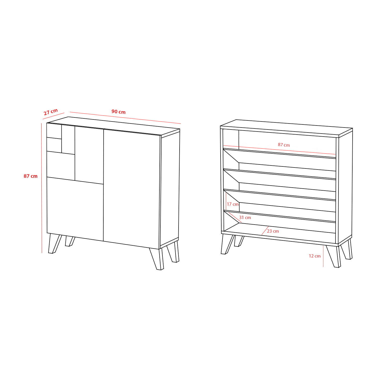 Zapatero Bergen melamina blanco 87x90x27 cm
