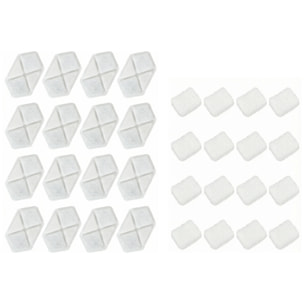 Filtre fontaine eau chat 16 pcs triple système de filtration blanc