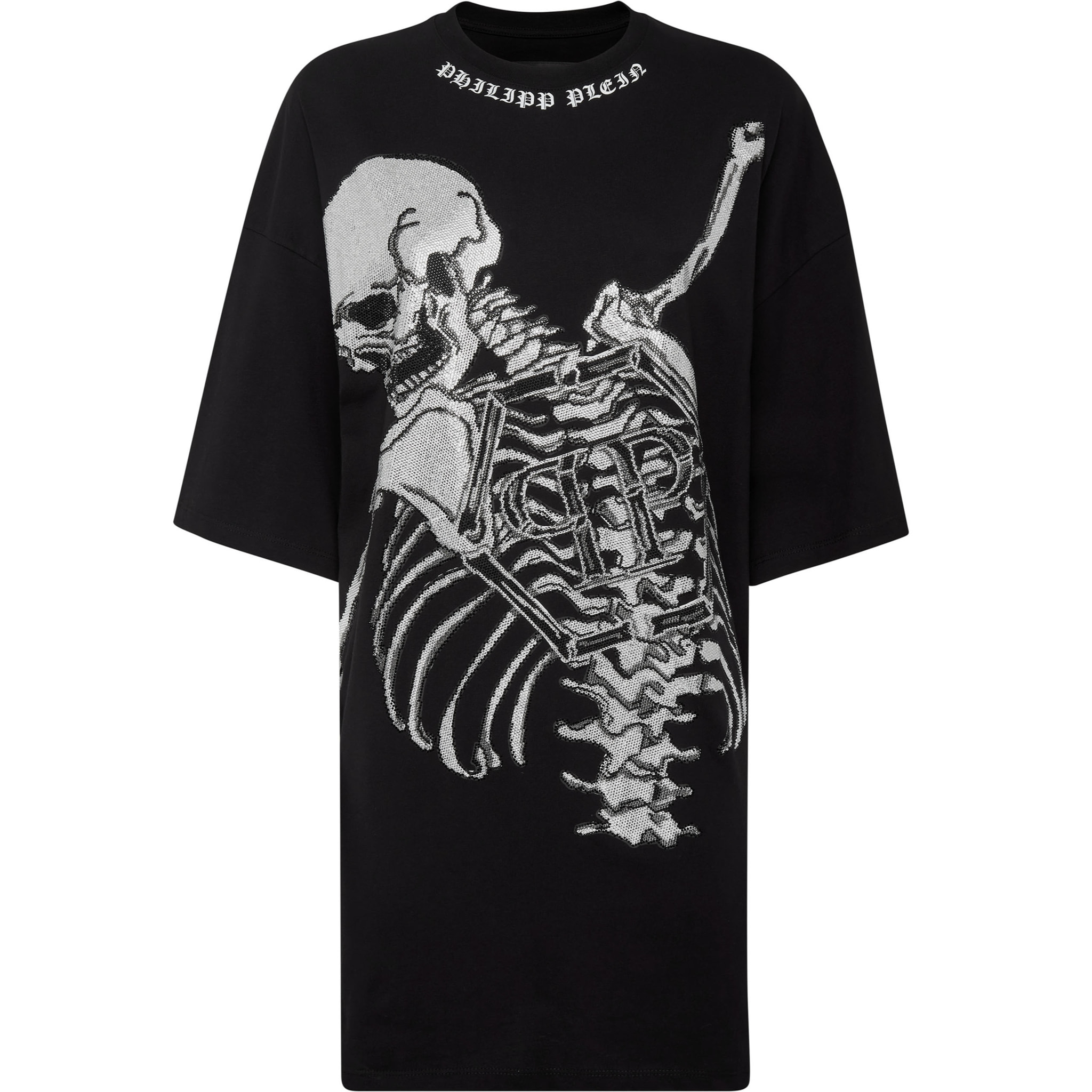 PHILIPP PLEIN Camiseta Vestido Corto SKELETON