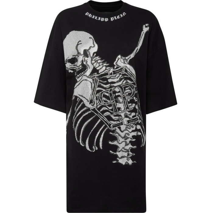 PHILIPP PLEIN Camiseta Vestido Corto SKELETON