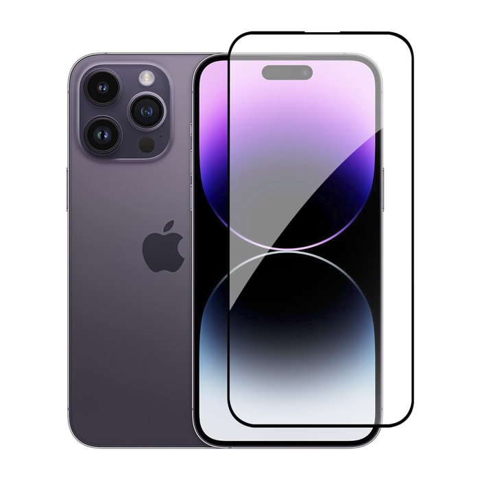 DAM Proteggi schermo in vetro temperato  a copertura totale per iPhone 14 Pro 6,55x0,06x14,15 cm. Colore trasparente