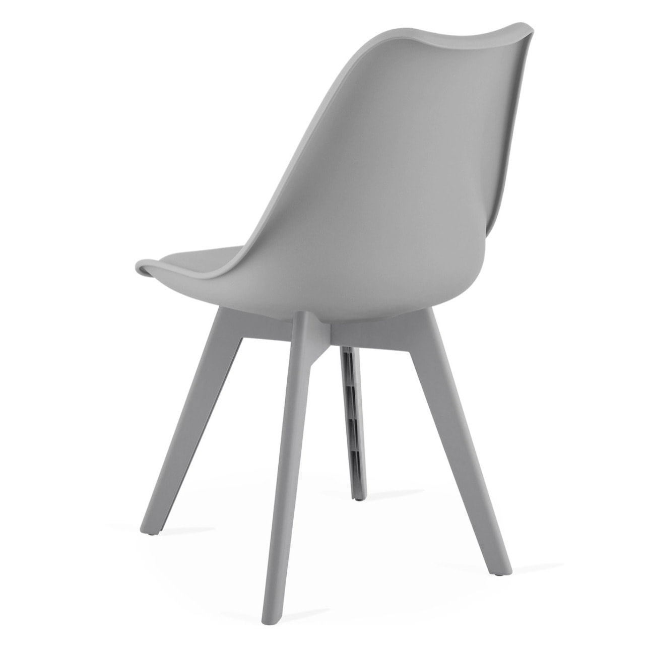 Set di 3 sedie Mark in polipropilene grigio con cuscino