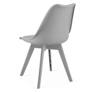 Set di 3 sedie Mark in polipropilene grigio con cuscino