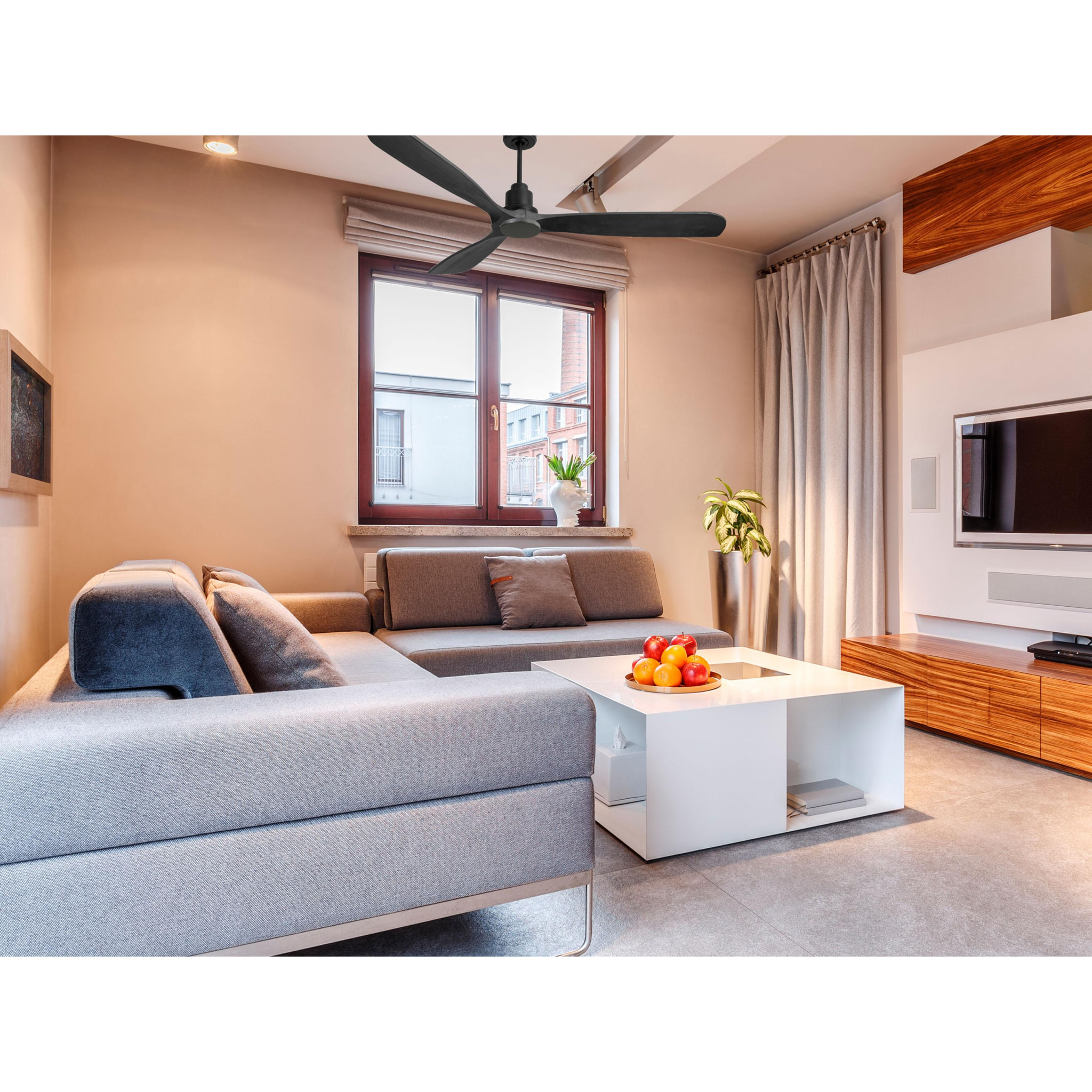 Ventilador de techo Reversible Termostato Wifi Motor DC Techos Inclinados Mando a Distancia Hypersilence Memoria FullWood FernandoD166C0464605 PURLINE