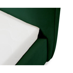 John - lit coffre - 180x200 cm - en velours - sommier inclus - Vert