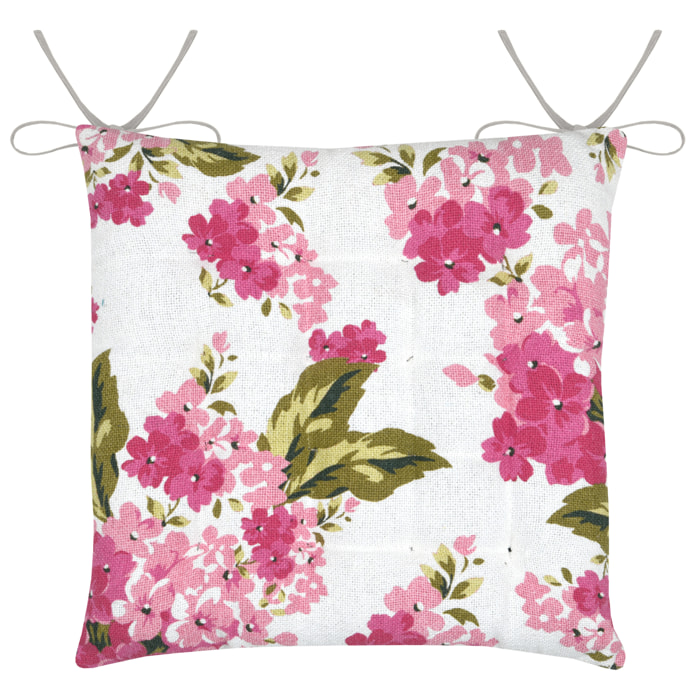 Galette de chaise florale pour décoration printanière - Rose