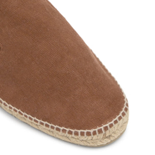 Alpargata plana en lona de algodón con elásticos laterales y bordado