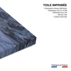 Tableau paysage d'hiver crepuscule sur glace  Toile imprimée