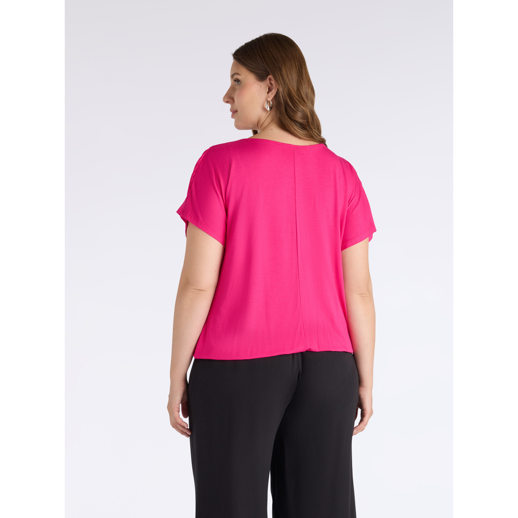 Fiorella Rubino - Camiseta con elástico en la parte inferior - Fuchsia