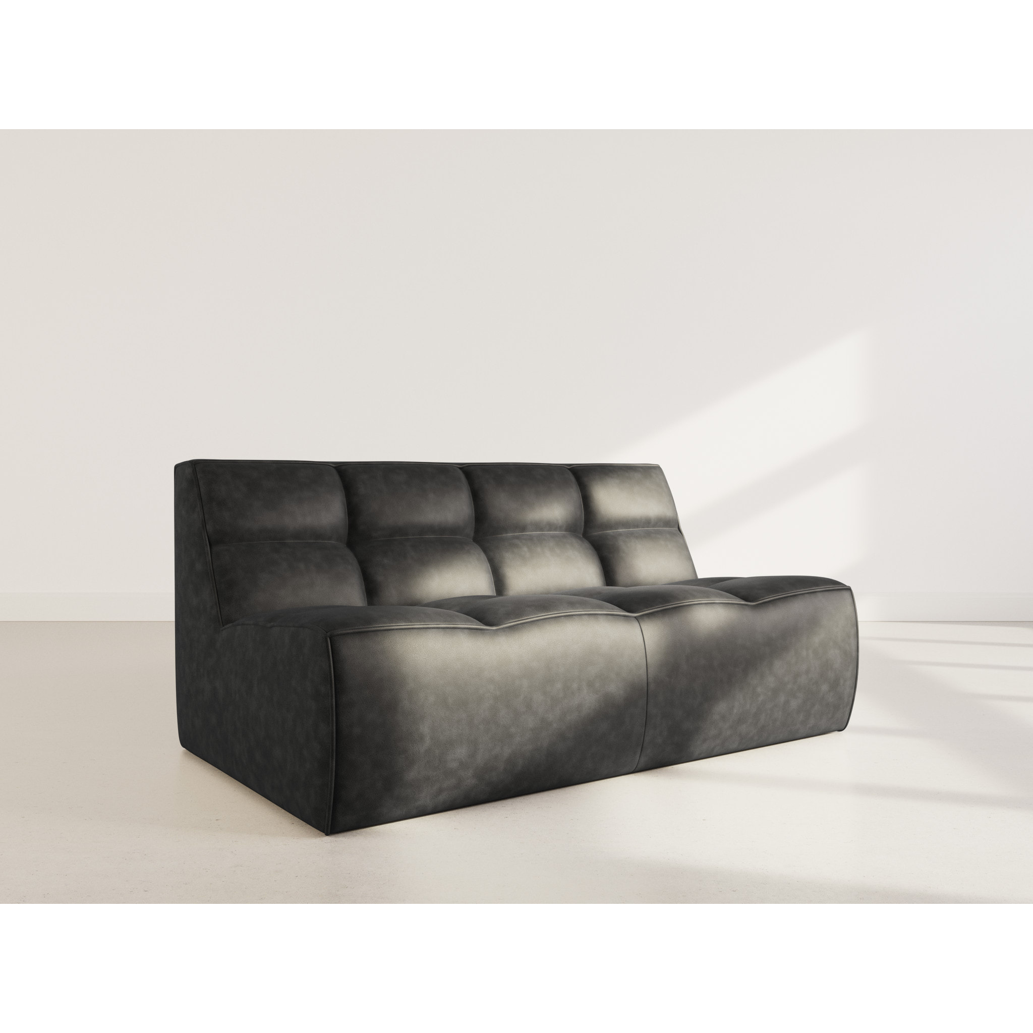 Alya - canapé 2 places en simili - Noir