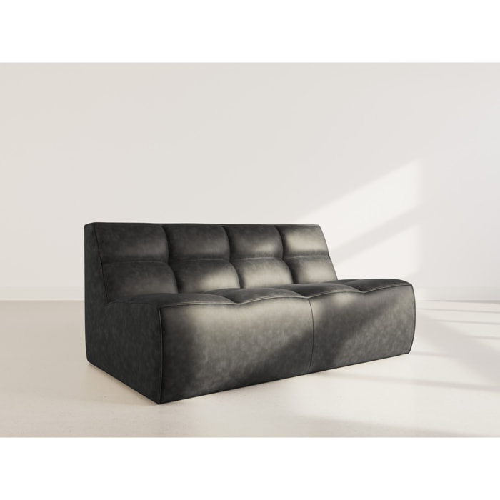 Alya - canapé 2 places en simili - Noir